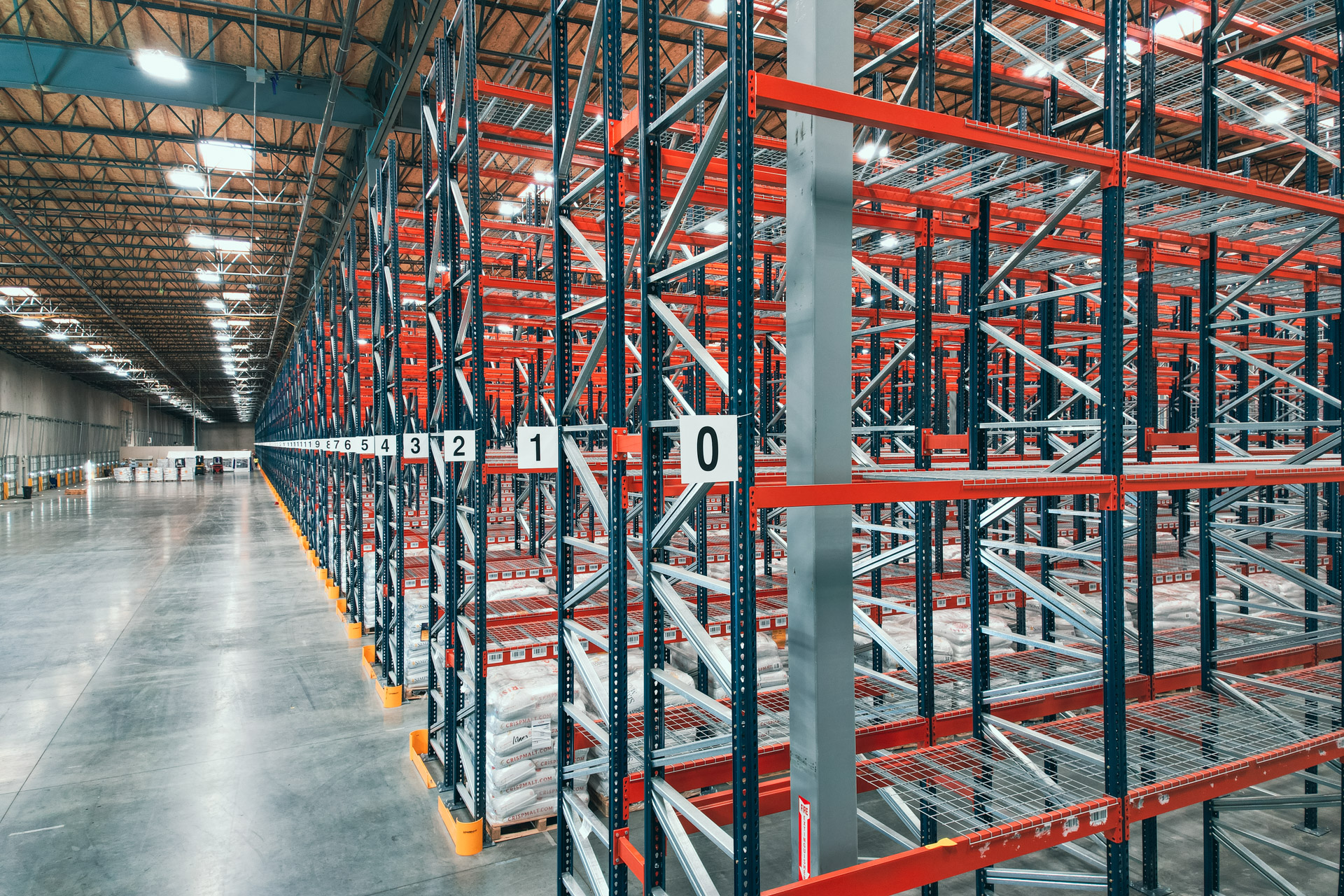Pallet rack system installed in a Bardstown warehouse